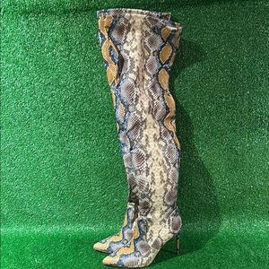 Steve Madden Multicolor Snakeskin Over-the-Knee Boots
